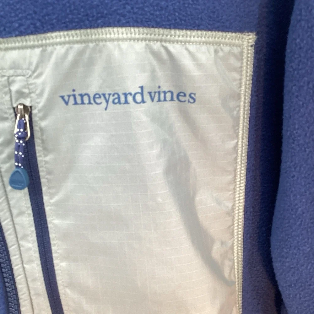 Vineyard Vines Jacket Mens Extra Large XL Navy Blue Harbor Tech‎ Fleece Full Zip